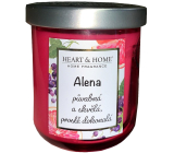 Heart & Home Fresh grapefruit and blackcurrant soy scented candle with the name Alena 110 g