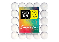 Emocio Tea lights white, burning time 4 hours 50 pieces