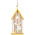 House with a bunny yellow wooden hanging 16 cm