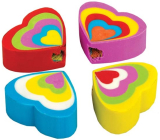 Ditipo Heart heart-shaped eraser 3,5 x 3 cm different colours