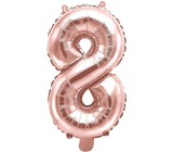 Ditipo Inflatable foil balloon number 8 pink gold 35 cm 1 piece