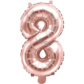 Ditipo Inflatable foil balloon number 8 pink gold 35 cm 1 piece