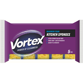Vortex Maximum Foam Kitchen Sponge, 5 pcs