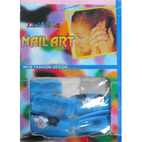 LaMeiLa Artificial nails decorated with blue 10 pieces