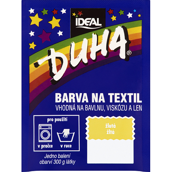 Ideal Rainbow Yellow, fabric dye for cotton, viscose, and linen, for 300 g of fabric, 15 g