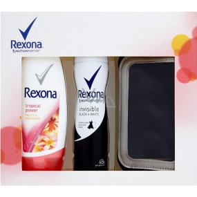 Rexona Motionsense Invisible Black + White antiperspirant deodorant spray for women 150 ml + Tropical Power shower gel 250 ml + phone case, cosmetic set