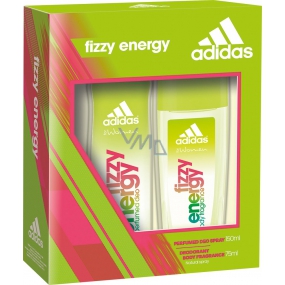 Adidas Fizzy Energy perfumed deodorant glass for women 75 ml + deodorant spray 150 ml, cosmetic set