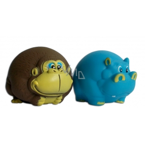 Magnum Vinyl Monkey/Hippo Squeaky Toy for Dogs 8 cm