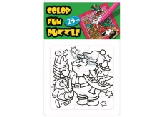 Coloring book folding Christmas motif Santa and gifts 25 pieces 18 x 12 cm