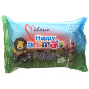 Miléne Happy Animals wet wipes for children 60 pieces