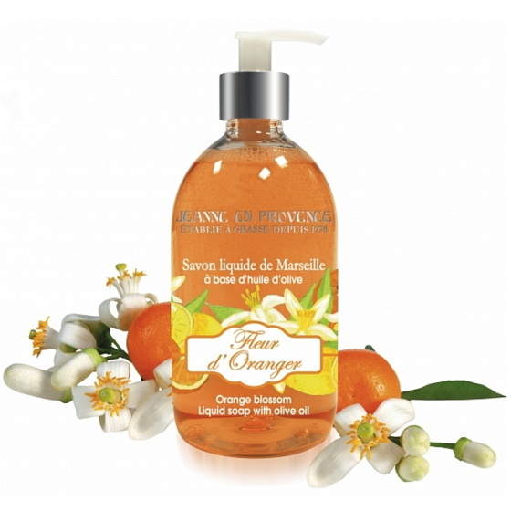 Jeanne en Provence Fleur d Oranger - Orange blossoms liquid hand soap dispenser 500 ml