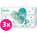 Pampers Pure Aqua wipes made from organic cotton, alcohol-free and fragrance-free for babies 3 x 48 pieces
