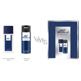 David Beckham Classic Blue perfumed deodorant glass 75 ml + deodorant spray 150 ml cosmetic set for men