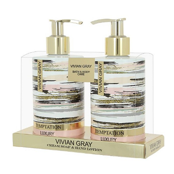 Vivian Gray Temptation - Temptation luxury liquid soap 250 ml + hand milk 250 ml, cosmetic set