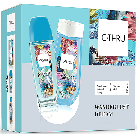 C-Thru Wanderlust perfumed deodorant glass for women 75 ml + shower gel 250 ml, gift set
