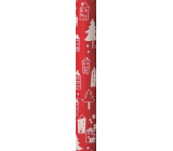Zöwie Gift wrapping paper 70 x 150 cm Christmas Nordic Light red with white houses and trees