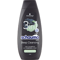 Schauma Shampoo Men 3in1 Charcoal & Clay, 400 ml