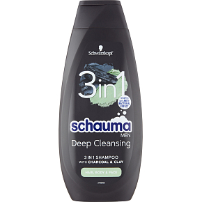 Schauma Shampoo Men 3in1 Charcoal & Clay, 400 ml