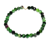 Anyolite / Ruby in Zoisite facet bracelet elastic natural stone, ball 5 mm / 16-17 cm, relieves in times of sadness