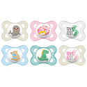 Mam Flow silicone orthodontic pacifier 0-6 months different patterns and colours 1 piece