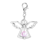 Guardian angel pendant with pink pearl 29 x 37 mm 1 piece