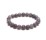 Lepidolite light purple elastic bracelet made of natural stone, ball 8 mm / 16-17 cm, amulet of athletes