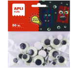 Apli Movable eyes self-adhesive glow in the dark mix sizes 50 pieces