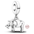 Charm Sterling silver 925 Rhino, animal bracelet pendant