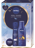 Nivea Feel Good Protect & Care antiperspirant spray 150 ml + Creme cream for basic care 30 ml + Q10 Plus Vitamin C Nourishing firming body lotion for dry skin 250 ml, cosmetic set for women