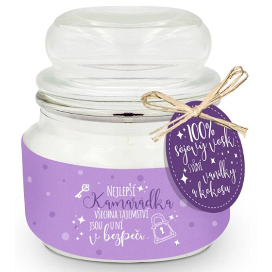 Nekupto Best Friend - all secrets are safe with her gift scented candle in glass 10 x 9.5 cm