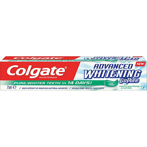 Colgate Advanced Whitening Go Pure toothpaste with a whitening effect of 75 ml