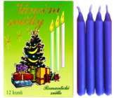Romantic light Christmas candles box, burning 90 minutes purple 12 pieces