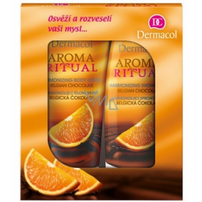 Dermacol Aroma Ritual Belgian chocolate and orange shower gel 250 ml + body lotion 200 ml, cosmetic set