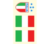 Sheet of Tattoo Stickers for Face and Body Italy Flag 3 Designs