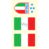 Sheet of Tattoo Stickers for Face and Body Italy Flag 3 Designs