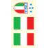 Sheet of Tattoo Stickers for Face and Body Italy Flag 3 Designs