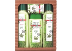 Bohemia Gifts & Cosmetics Cannabis Konopný olej sprchový gel 300 ml + koupelová sůl 600 g + pěna do koupele 500 ml + mýdlo 100 g, kosmetická sada
