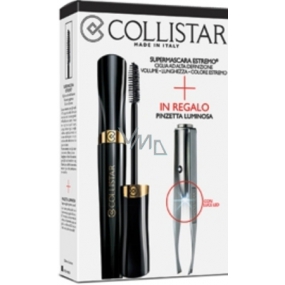 Collistar Extreme Super Mascara 11 ml + Professional tweezers with lighting 1 piece