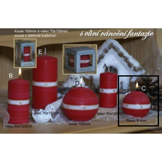 Lima Aura Christmas Fantasy Scented Candle Red Ball 80mm 1 Piece