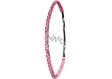 Ivybands Protiskluzová čelenka do vlasů růžová s flitry, unisex, 1 cm