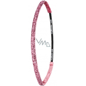 Ivybands Non-slip headband pink with sequins, unisex, 1 cm