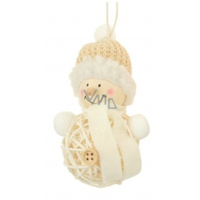 Rattan snowman for hanging 11cm No.1