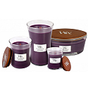 WoodWick Spiced Blackberry - Spicy blackberry scented candle with wooden wick and lid glass small 85 g