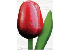 Wooden tulip 20cm red and white 9563