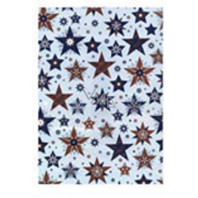 Ditipo Gift wrapping paper 70 x 500 cm Christmas turquoise blue-brown stars