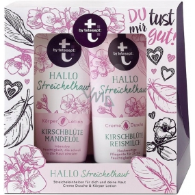 T: BY Tetesept Hallo Sonneschein Cherry blossom and rice milk body lotion 200 ml + shower gel 200 ml cosmetic set