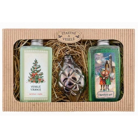 Bohemia Gifts Merry Christmas Merry shower gel 2 x 200 ml + glass ornament, cosmetic set