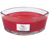 WoodWick Pomegranate - Pomegranate scented candle with wooden wide wick and glass boat lid 453 g