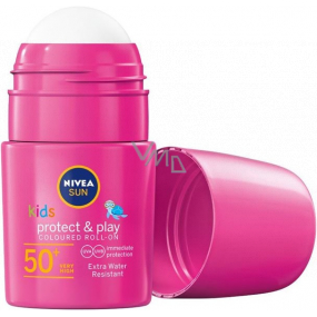 Nivea Sun Kids OF 50+ pink baby color sunscreen in a 50 ml ball