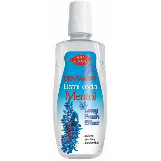 Bione Cosmetics Dentamint Menthol Long Fresh Effect Mouthwash Blue 500 ml